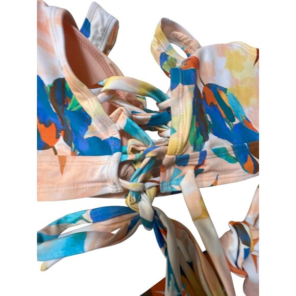 Plus Size 3X Lysa Tie Front Bikini Set With Abstract Print Fully Lined NWOT - Picture 8 of 9